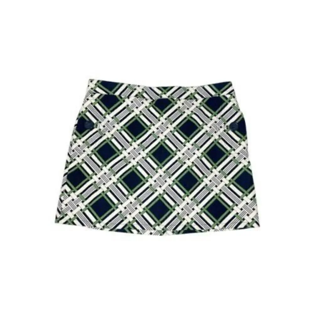 Vineyard Vines by Shep & Ian Nautical Beach Plaid Skirt Navy/Green/White Size 10